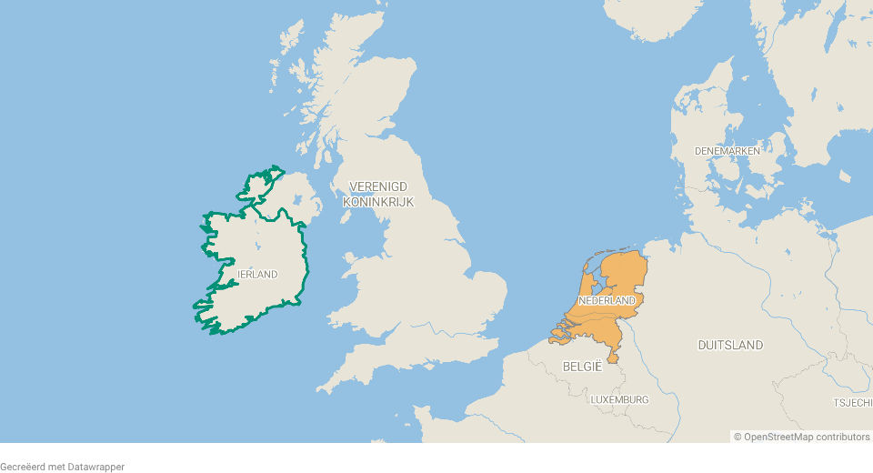 Ierland op de kaart