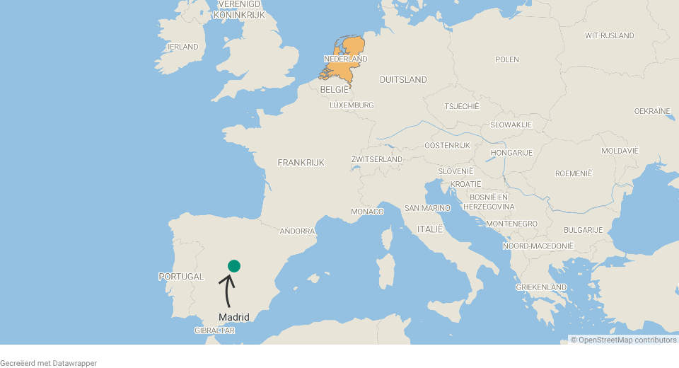 Madrid op de kaart