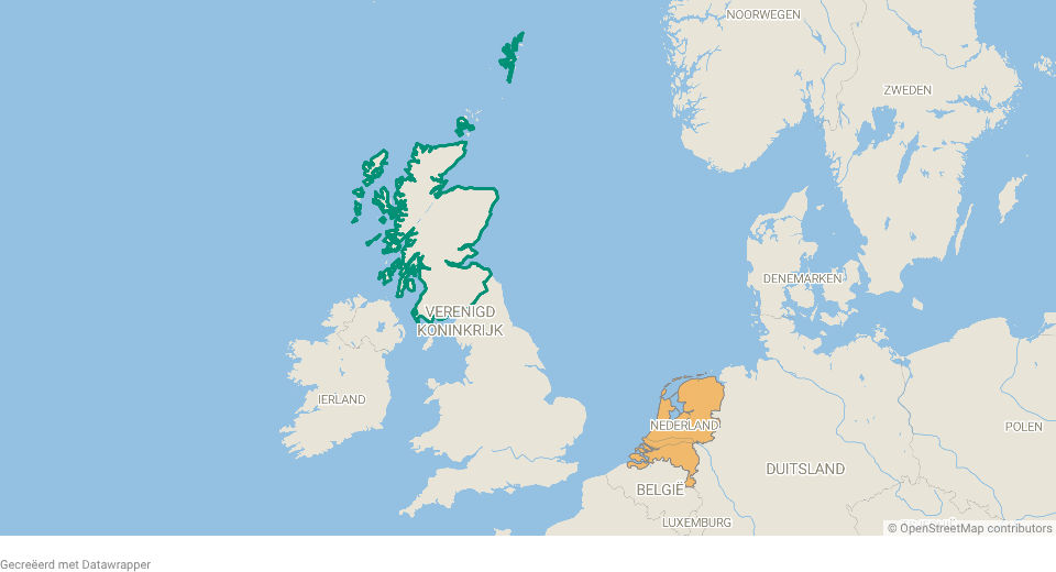 Schotland op de kaart