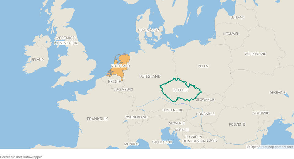 Tsjechië op de kaart