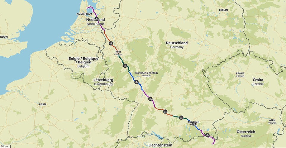 fietsroute op Komoot