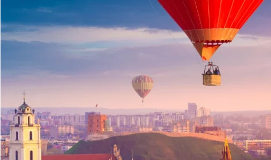 Litouwen Vilnius Vliegend boven Vilnius